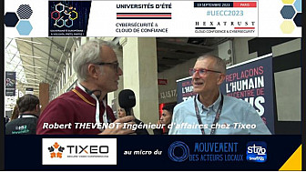 Visioconférence Française - Robert THEVENOT Ingénieur d'affaires chez Tixeo au micro de Jean-Roch Cousinier - Mouvement des Acteurs Locaux - @smartrezo @hexatrust #UECC2023